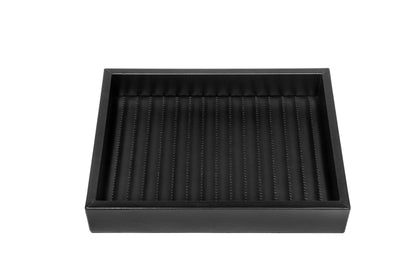 Riviere Febe Lines Rectangular Valet Tray | Leather Tray | Quilted Striped Padded Lining | Ideal for Yacht Decor | Available at 2Jour Concierge, #1 luxury high-end gift & lifestyle shop
