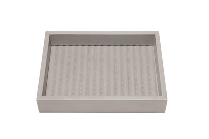 Riviere Febe Lines Rectangular Valet Tray | Leather Tray | Quilted Striped Padded Lining | Ideal for Yacht Decor | Available at 2Jour Concierge, #1 luxury high-end gift & lifestyle shop