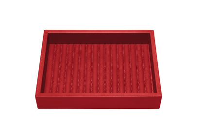 Riviere Febe Lines Rectangular Valet Tray | Leather Tray | Quilted Striped Padded Lining | Ideal for Yacht Decor | Available at 2Jour Concierge, #1 luxury high-end gift & lifestyle shop