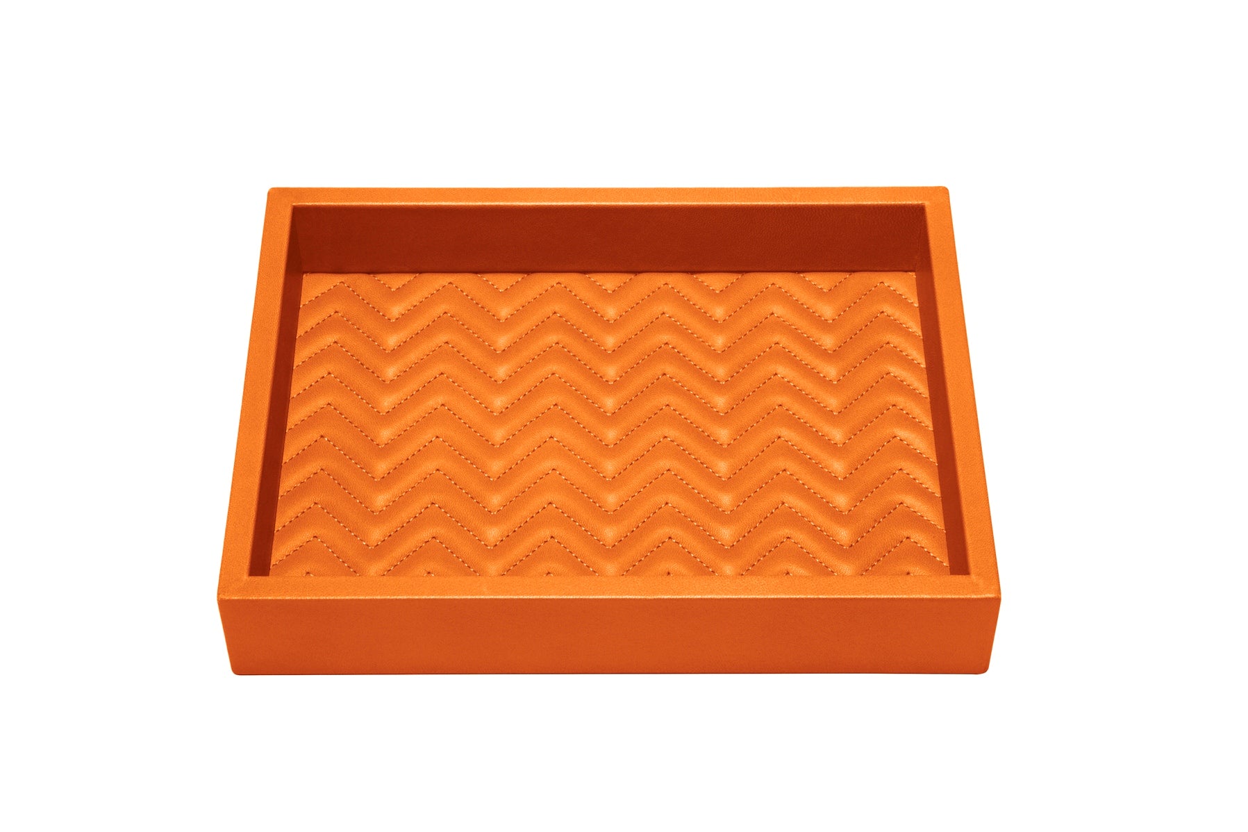 Riviere Febe Herringbone Rectangular Valet Tray | Leather Tray | Quilted Herringbone Padded Lining | Ideal for Yacht Decor | Available at 2Jour Concierge, #1 luxury high-end gift & lifestyle shop