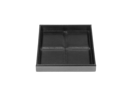 Riviere Eva Classic Leather Square Valet Tray | Stitched Padded Lining | Elegant Addition to Yacht Decor | Available at 2Jour Concierge, #1 luxury high-end gift & lifestyle shop