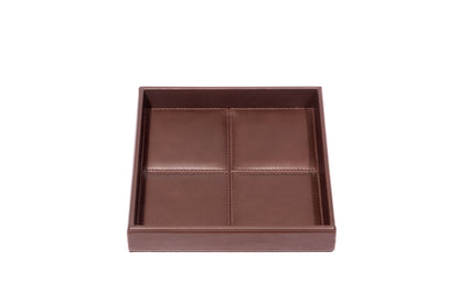 Riviere Eva Classic Leather Square Valet Tray | Stitched Padded Lining | Elegant Addition to Yacht Decor | Available at 2Jour Concierge, #1 luxury high-end gift & lifestyle shop
