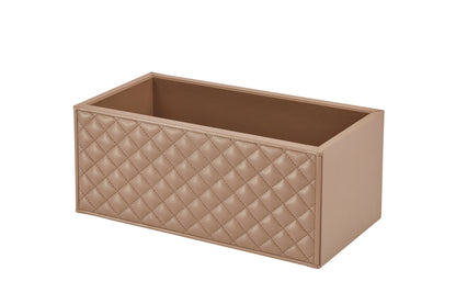 Riviere Scilla Quilted Diamonds Leather Storage Basket | Multi-purpose Container Box | Quilted Diamonds Padded Leather | Perfect for Yacht Decor | Explore a Range of Luxury Home Accessories at 2Jour Concierge, #1 luxury high-end gift & lifestyle shop