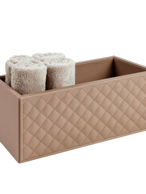 Riviere Scilla Quilted Diamonds Leather Storage Basket | Multi-purpose Container Box | Quilted Diamonds Padded Leather | Perfect for Yacht Decor | Explore a Range of Luxury Home Accessories at 2Jour Concierge, #1 luxury high-end gift & lifestyle shop