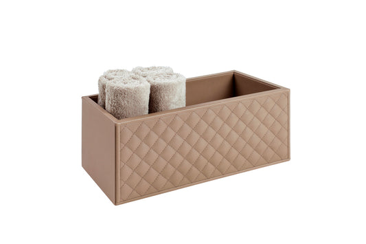Riviere Scilla Quilted Diamonds Leather Storage Basket | Multi-purpose Container Box | Quilted Diamonds Padded Leather | Perfect for Yacht Decor | Explore a Range of Luxury Home Accessories at 2Jour Concierge, #1 luxury high-end gift & lifestyle shop