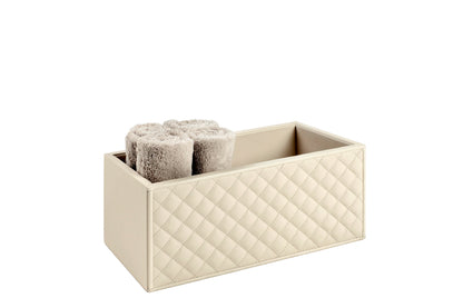 Riviere Scilla Quilted Diamonds Leather Storage Basket | Multi-purpose Container Box | Quilted Diamonds Padded Leather | Perfect for Yacht Decor | Explore a Range of Luxury Home Accessories at 2Jour Concierge, #1 luxury high-end gift & lifestyle shop