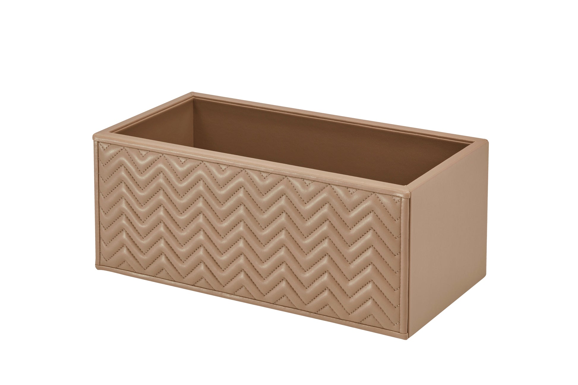 Riviere Scilla Quilted Herringbone Leather Storage Basket | Multi-purpose Container Box | Quilted Herringbone Padded Leather | Perfect for Yacht Decor | Explore a Range of Luxury Home Accessories at 2Jour Concierge, #1 luxury high-end gift & lifestyle shop