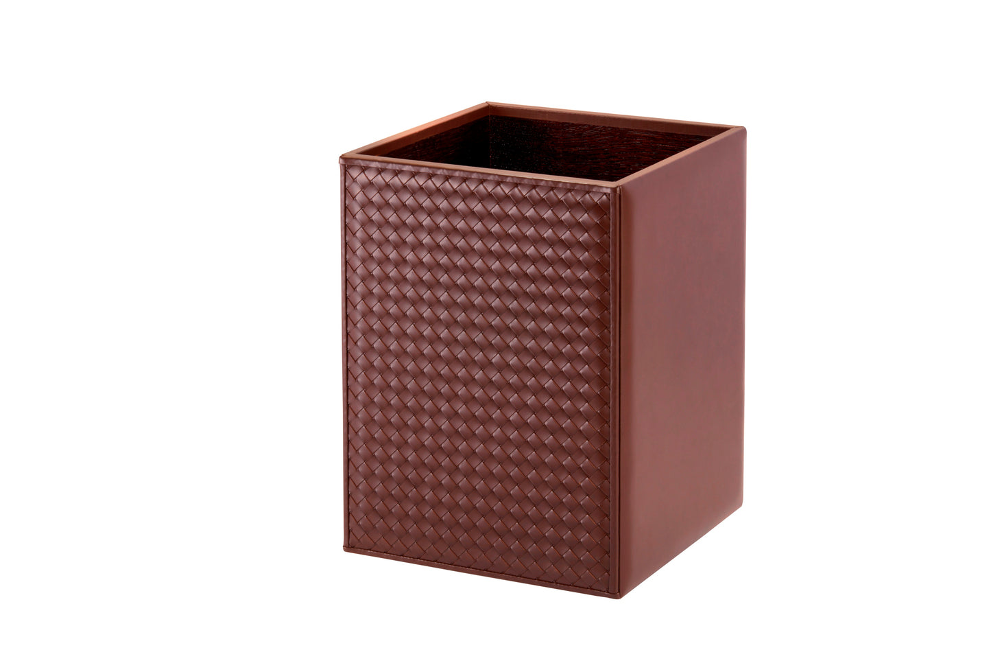 Riviere Ivo Handwoven Leather-Covered Wastepaper Bin | Exquisite Craftsmanship and Design | Elevate Your Workspace with Luxury and Style | Available at 2Jour Concierge, #1 luxury high-end gift & lifestyle shop
