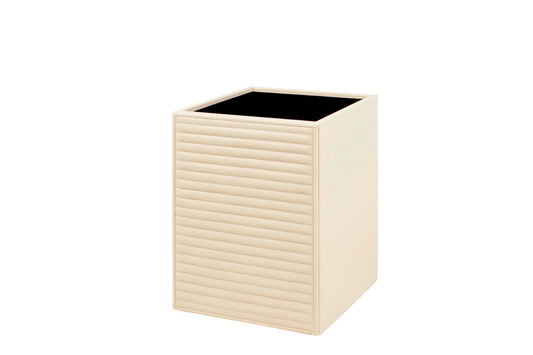 Riviere Ivo Lines Leather Wastepaper Bin | Luxury Home Accessories, Elegant Waste Disposal & Decorative Items | 2Jour Concierge, #1 luxury high-end gift & lifestyle shop