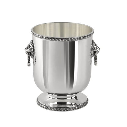 Zanetto Regina Anna Ice Bucket | Available in gold-plated and silver-plated finishes | Smooth and shiny finish | Regina Anna Collection | Reinterpreted classic design from early 18th-century England | Features hand-done and soldered cord edges, lion head with ring, and burnished decorative elements | Modern take on a timeless style | Ideal for luxury dining and hospitality settings | Home Decor and Serveware | 2Jour Concierge, your luxury lifestyle shop





