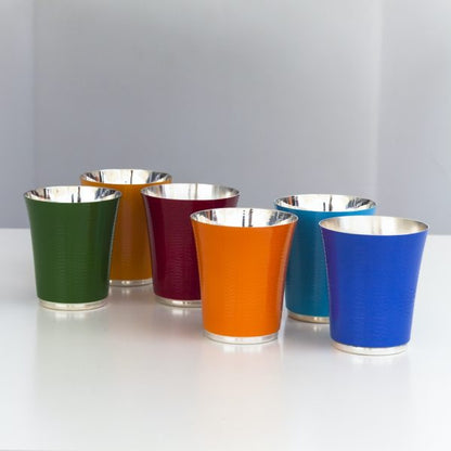 Zanetto Capri Silver-Plated Tumbler Cup with Cold Enamels | Elegant Design, Exquisite Craftsmanship | Stylish Addition to Your Drinkware Collection | Explore a Range of Luxury Bar Accessories at 2Jour Concierge, #1 luxury high-end gift & lifestyle shop