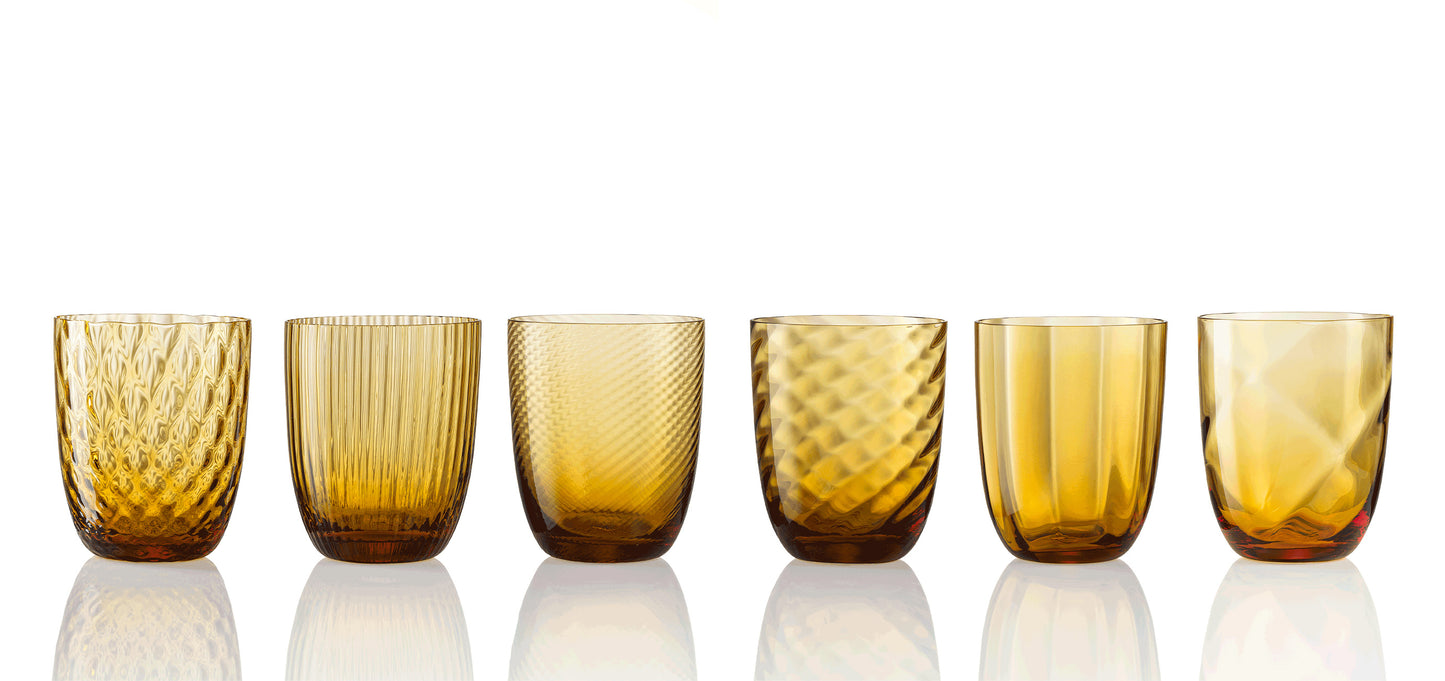 Idra Textured Murano Glass Tumbler, Set of 6
