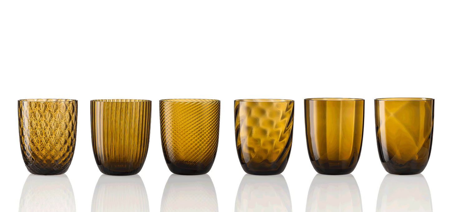 Idra Textured Murano Glass Tumbler, Set of 6