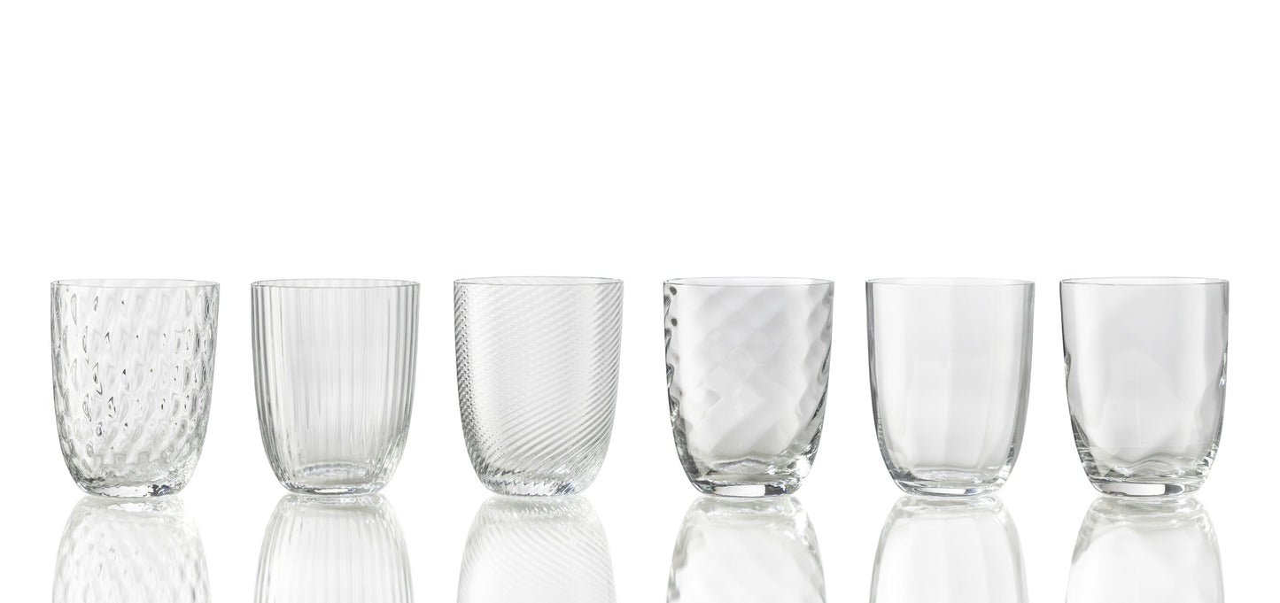 Idra Textured Murano Glass Tumbler, Set of 6