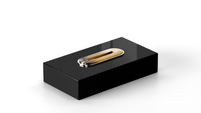 Arcahorn Veletta Wooden Tissue Box | Lacquered Black Gloss Finish Wood | Horn and Chromed Brass Detail | Elegant Tissue Box Holder | Explore a Range of Luxury Home Accessories at 2Jour Concierge, #1 luxury high-end gift & lifestyle shop