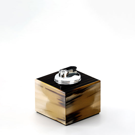Arcahorn Patino Lighter | Horn and Glossy Ebony | Chromed Brass Lighter Liner | Perfect for Yacht Decor | Explore Luxury Home Accessories at 2Jour Concierge, #1 luxury high-end gift & lifestyle shop