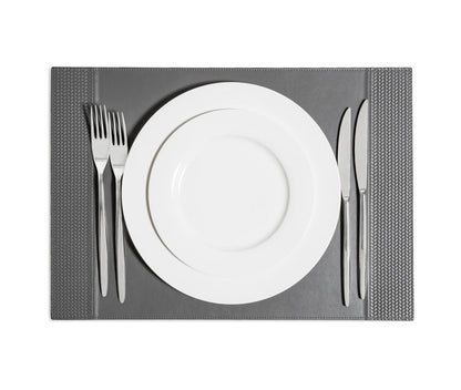 Leather Placemat Rectangular w Handwoven Leather Side Bands