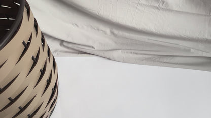 Nassa Planter: Regenerated Leather, Dark-Stained Aluminum Framework