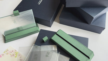 Io Picture Leather-Covered Wood Frame w Polished Glass Frame