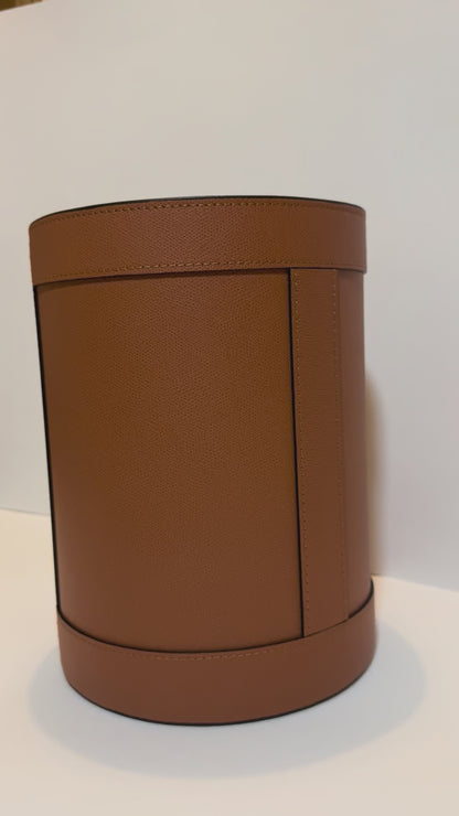 Otto Leder-Papierkorb mit wasserdichter Innenseite