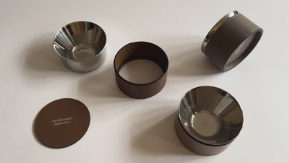 Calypso Leather-Covered Stainless-Steel Double-Wall Bowl