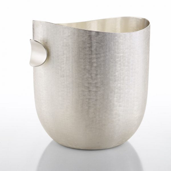 Velvet Silver-Plated Metal Champagne Bucket with Matte Finish