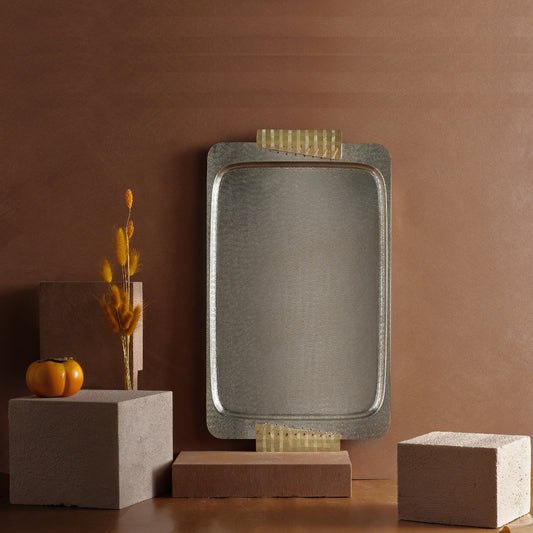 MORIOKA Metal Tray by Zanetto | Rectangular tray | Materials: white bronze, brass, copper | Shiny and matte finishes | Home Decor and Serveware | 2Jour Concierge, your luxury lifestyle shop






